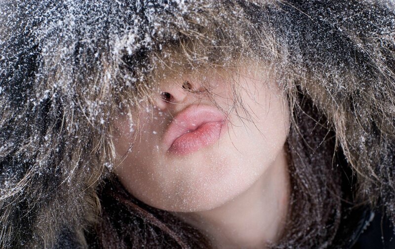 person in snowy hood