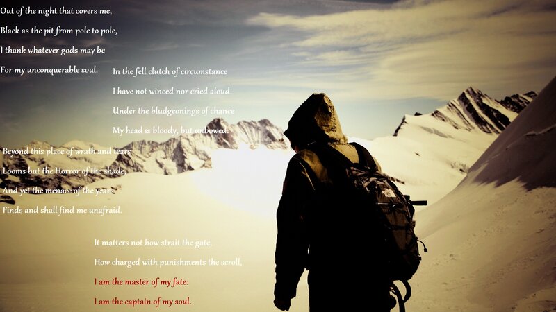 Person in Snowy Mountains