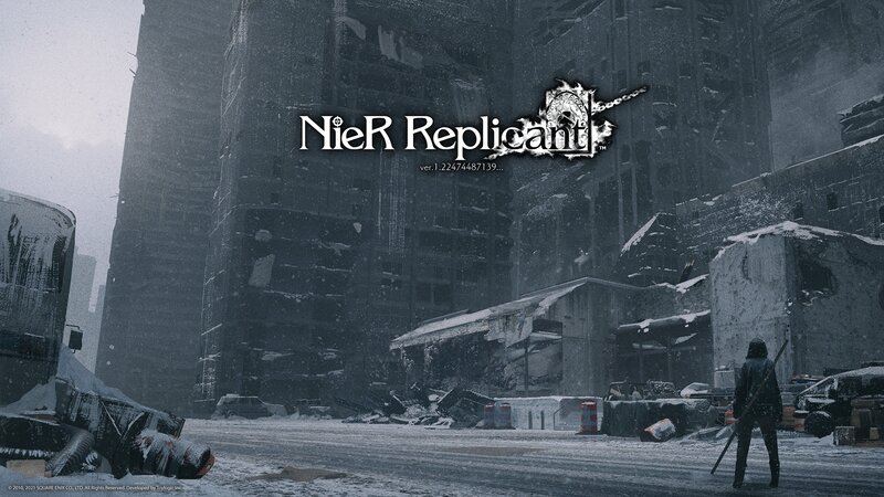 Person in Snowy Ruins — Gray, Dramatic, Bleak