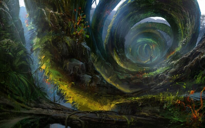 Person in Spiral Tunnel