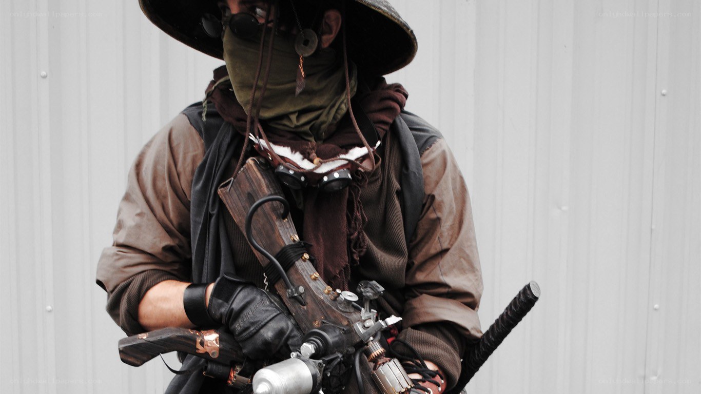 person in steampunk costume