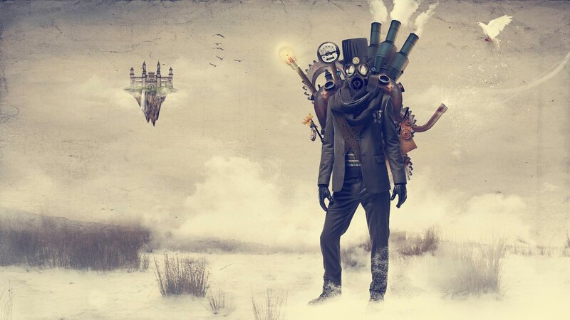Person in Steampunk Gear