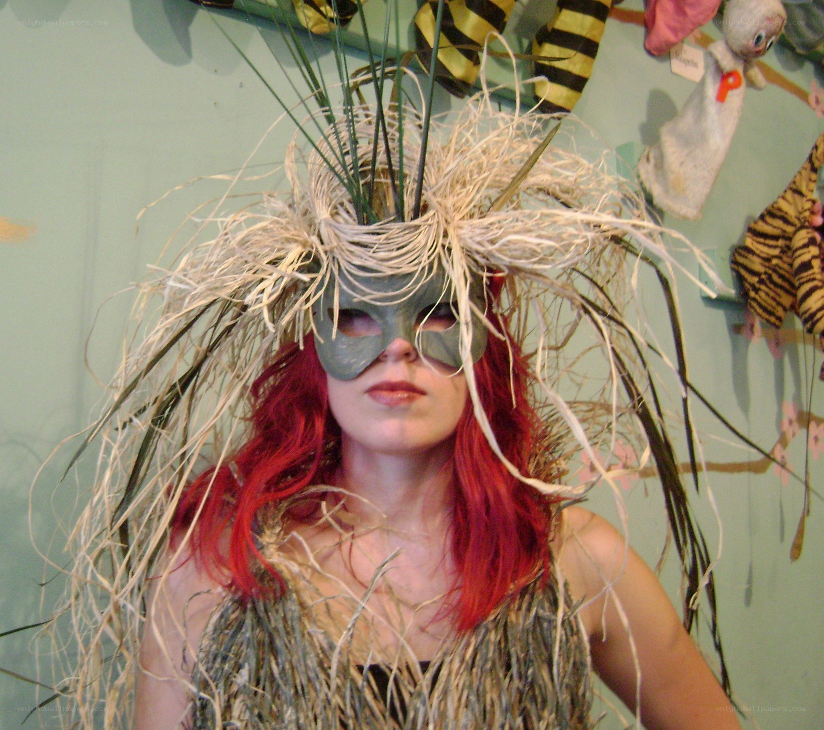 person in straw costume