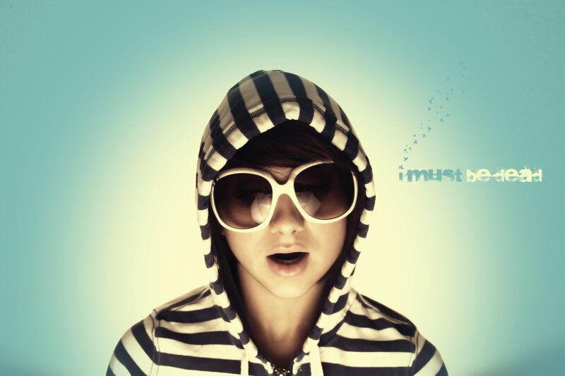 person in striped hoodie