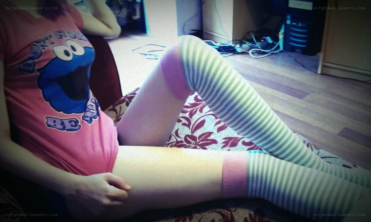 person in striped socks