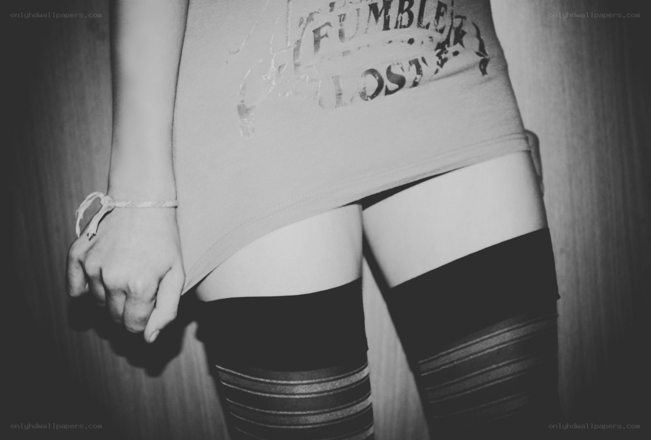 person in striped socks