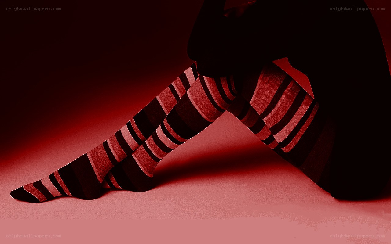 person in striped tights
