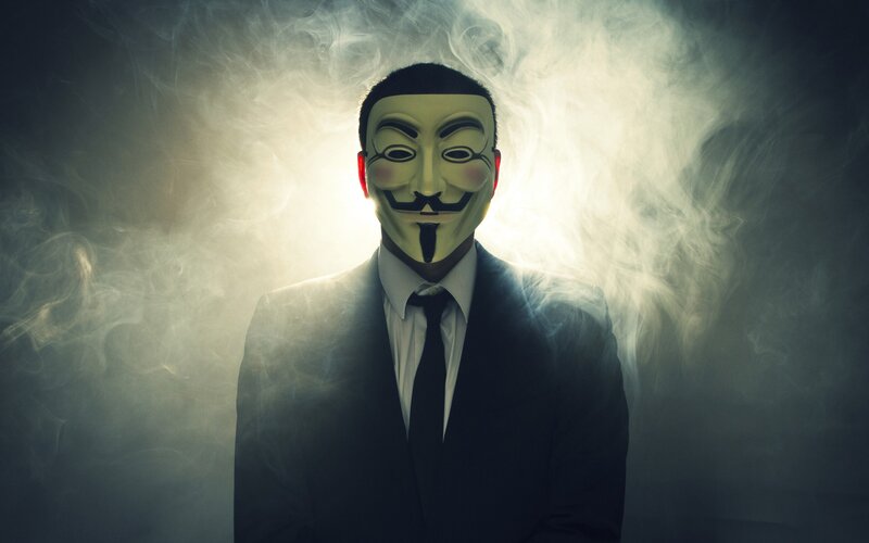 Person in Suit and Mask — Black