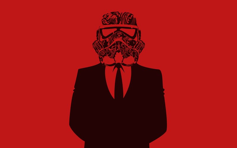 Person in Suit with Helmet — Red