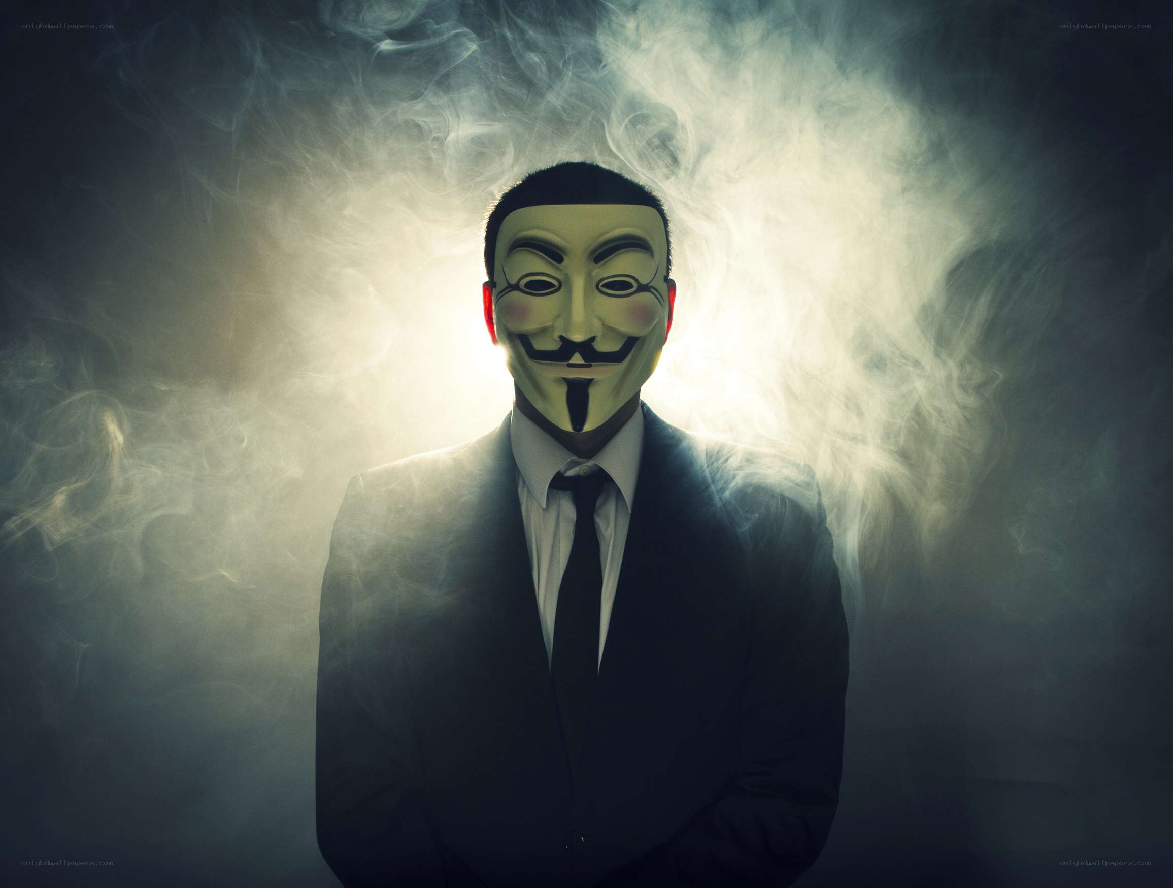 person in suit with mask