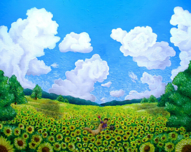 Person in Sunflower Field