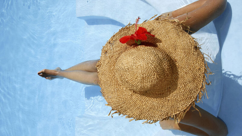 Person in Swimming Pool — Blue