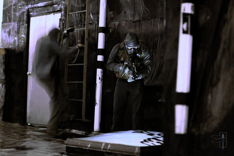 Person in Tactical Gear — Black, Dramatic, Night