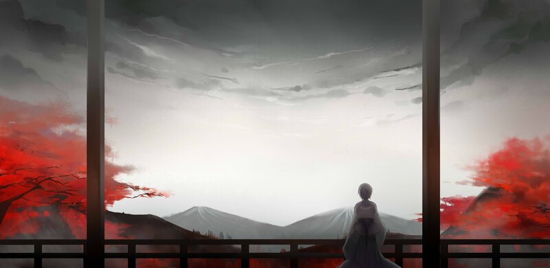 Person in Traditional Clothing — Red