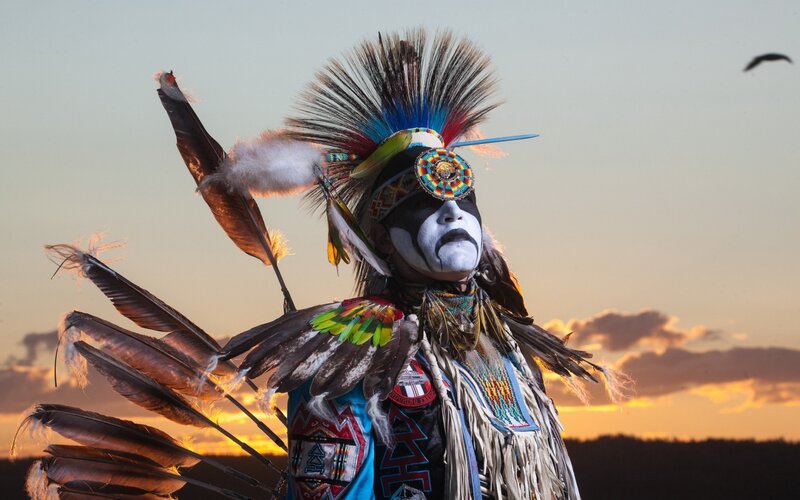 Person in Traditional Regalia — Blue