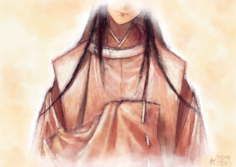 Person in Traditional Robe — Brown