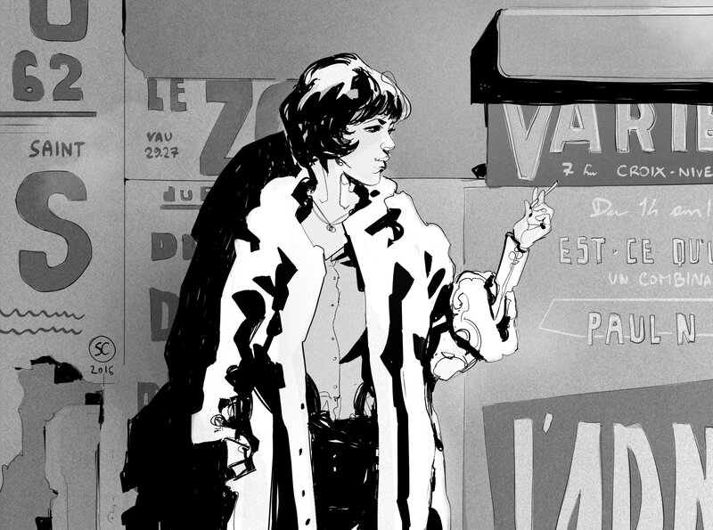 Person in Trench Coat — Black, Dramatic, Manga