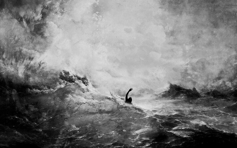 Person in Turbulent Water