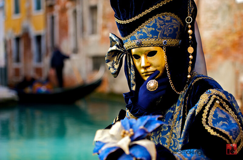 Person in Venetian Costume — Blue