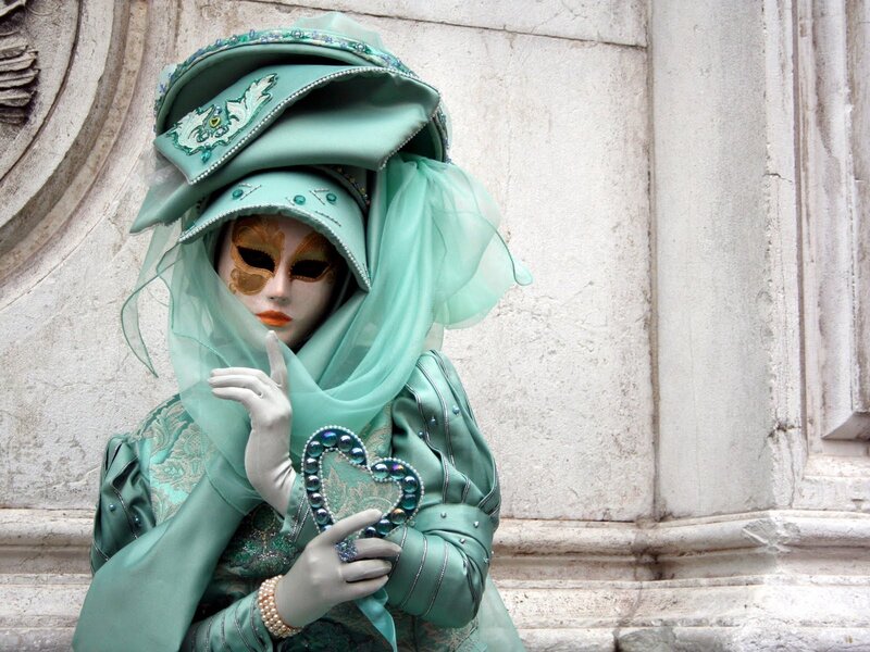 Person in Venetian Costume — Green