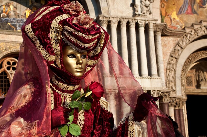 Person in Venetian Costume — Red