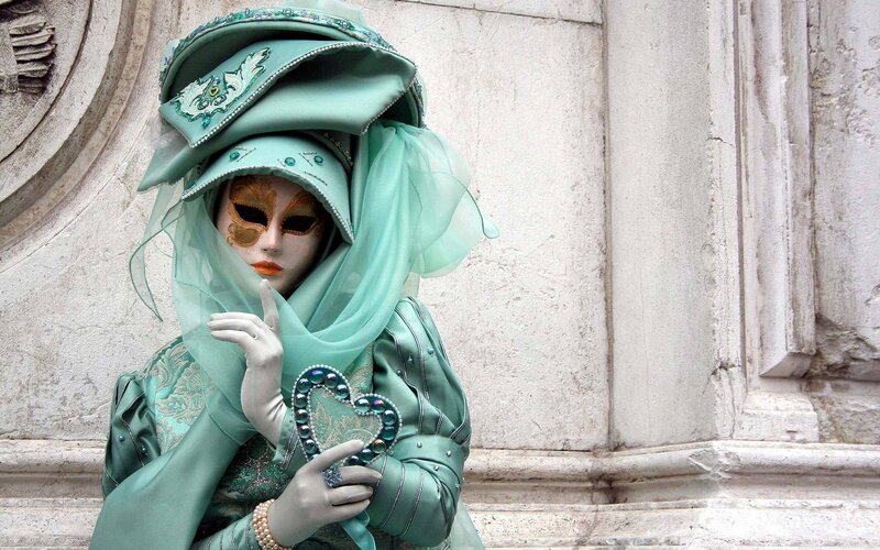 Person in Venetian Costume — Teal