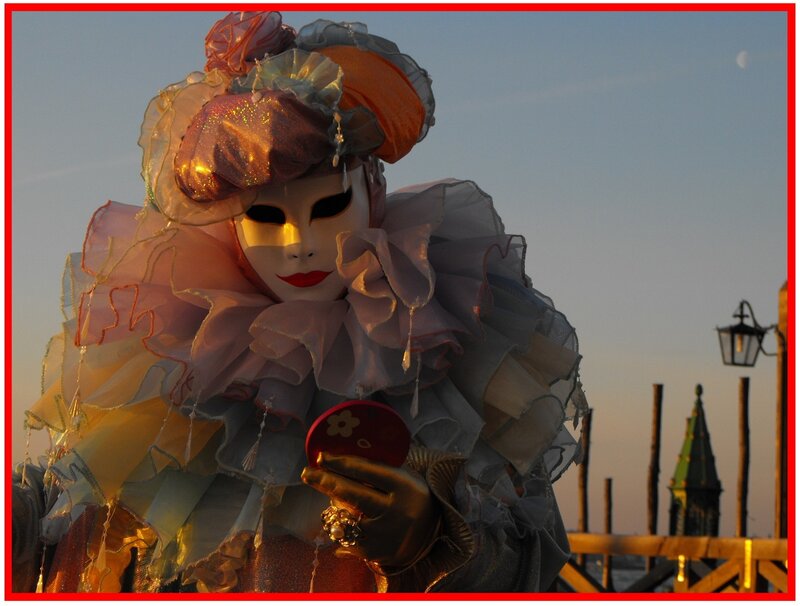 Person in Venetian Costume — White