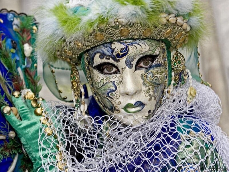 Person in Venetian Mask — Blue