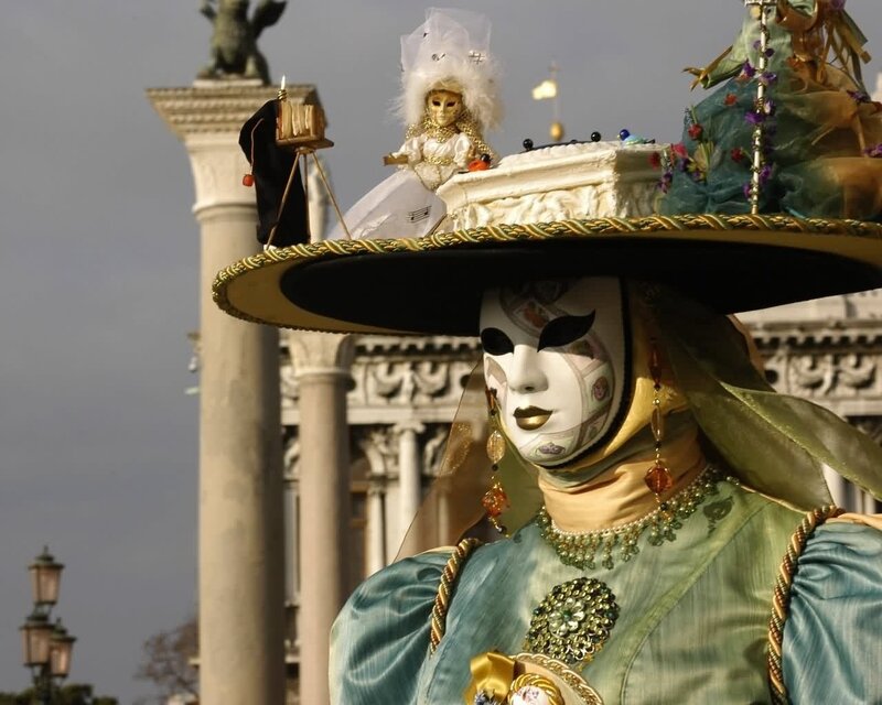 Person in Venetian Mask — Green