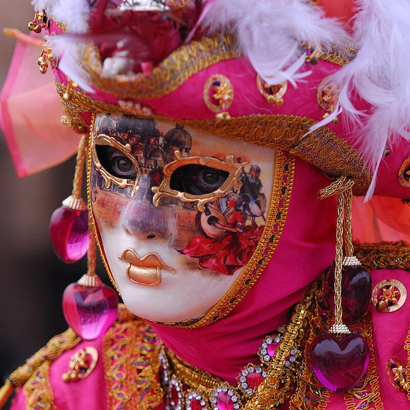 Person in Venetian Mask — Pink