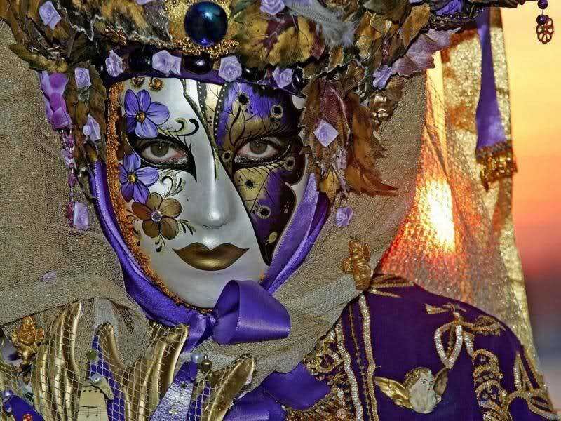 Person in Venetian Mask — Purple, Dramatic