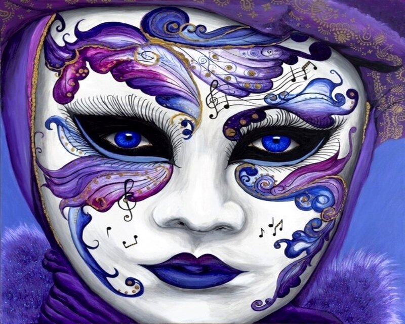 Person in Venetian Mask — Purple