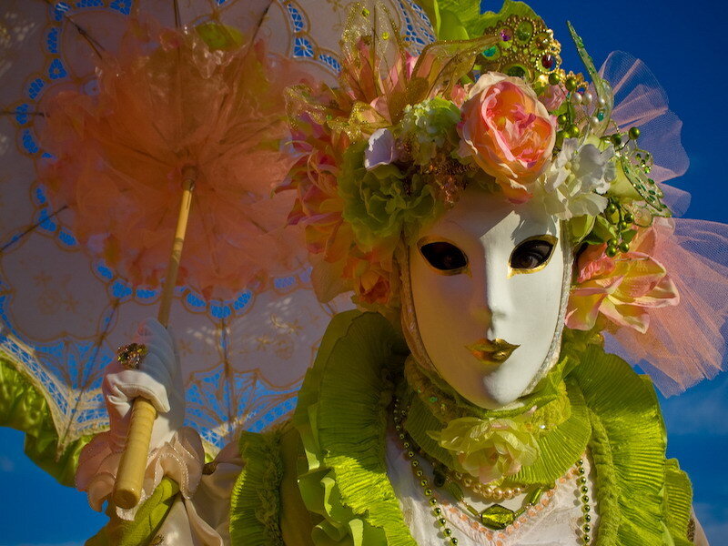 Person in Venetian Mask — White