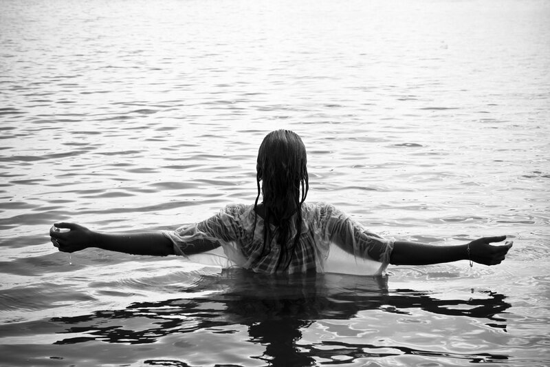 Person in Water — Black, Serene