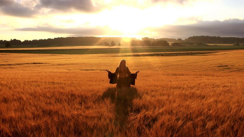 Person in Wheat Field — Gold, Serene