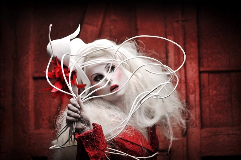 Person in White and Red Costume