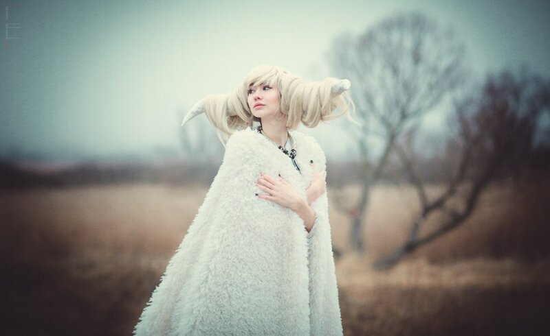 Person in White Cloak — Dramatic, Photograph