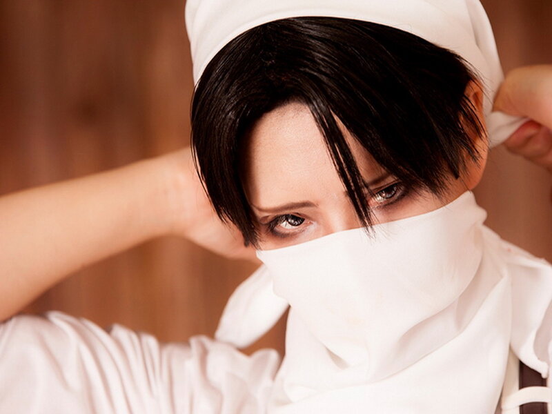 Person in White Costume — Dramatic