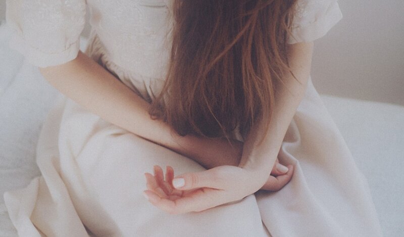 Person in White Dress — Calm
