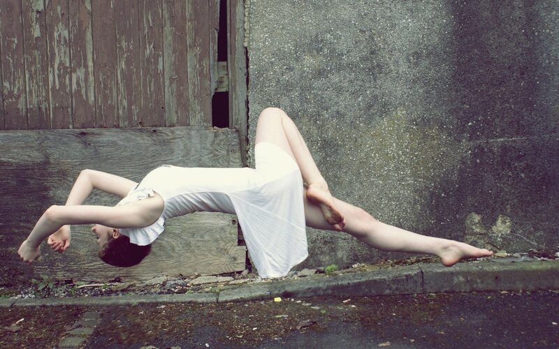 Person in White Dress — Dramatic, Photograph
