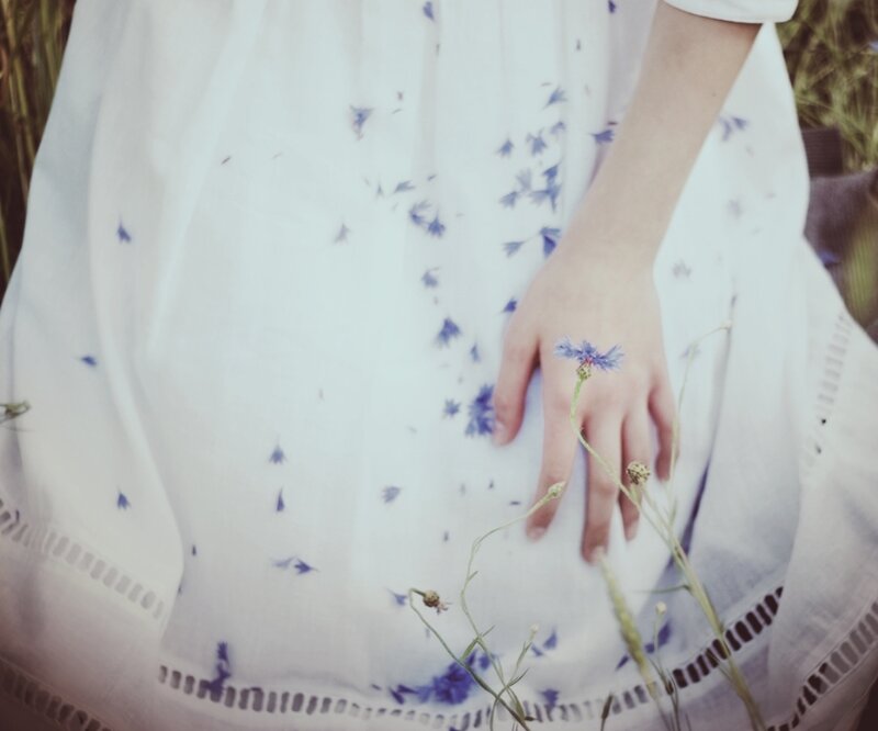 Person in White Dress — Serene, Summer