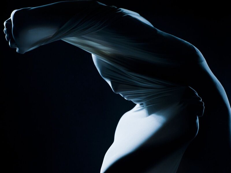Person in White Fabric — Black