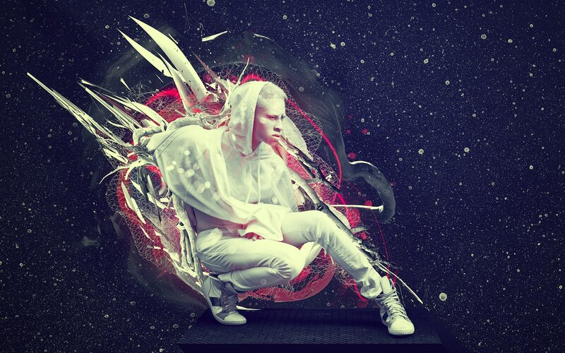 Person in White Hoodie — Dramatic