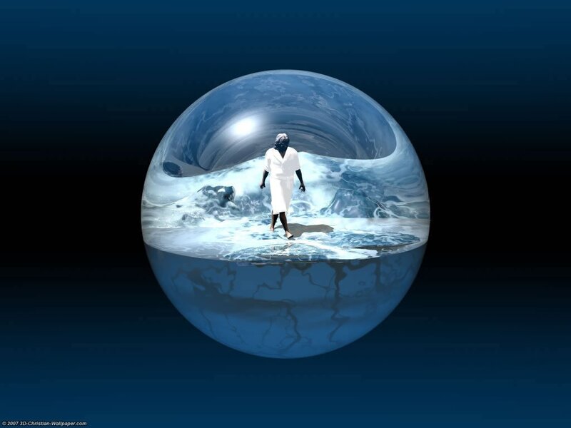 Person in White Robe — Blue