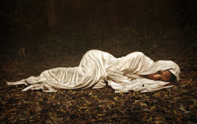 Person in White Robe — Dramatic, Night