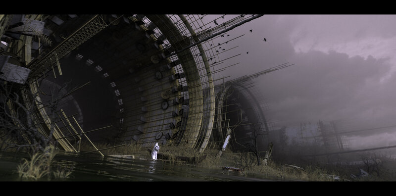 Person in White Robe — Gray, Apocalyptic