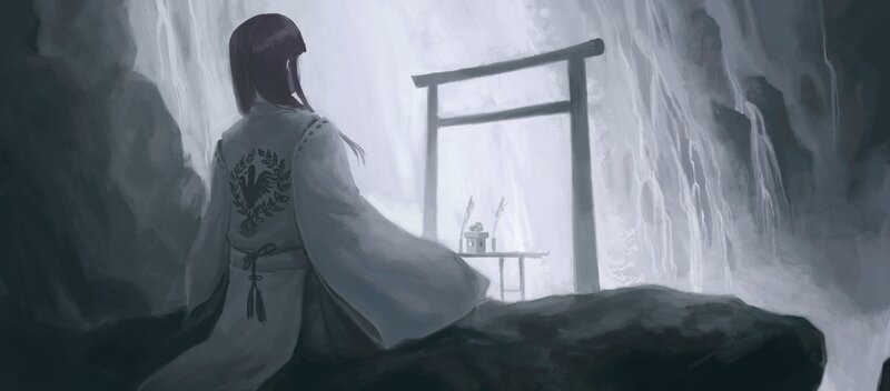 Person in White Robe — Gray