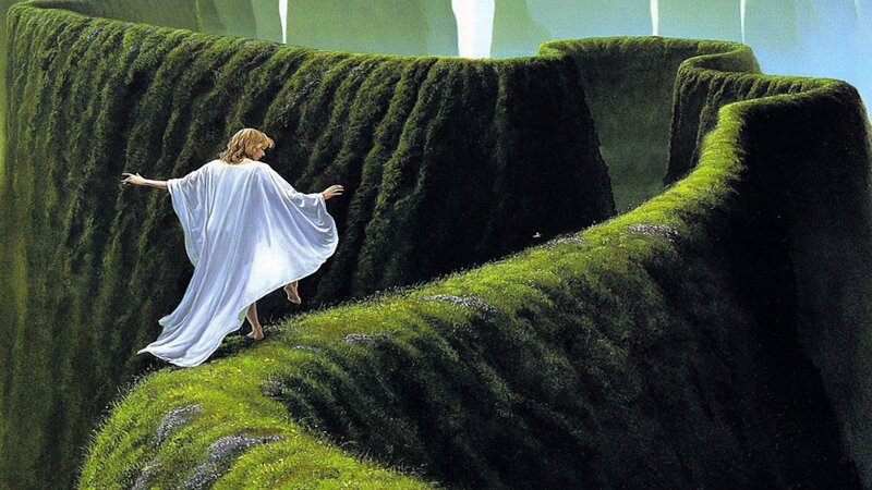 Person in White Robe — Green