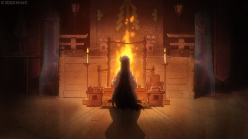 Person in White Robe — Orange, Dramatic