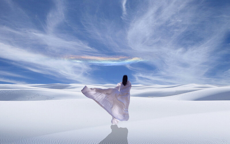 Person in White Robe — Serene, Afternoon